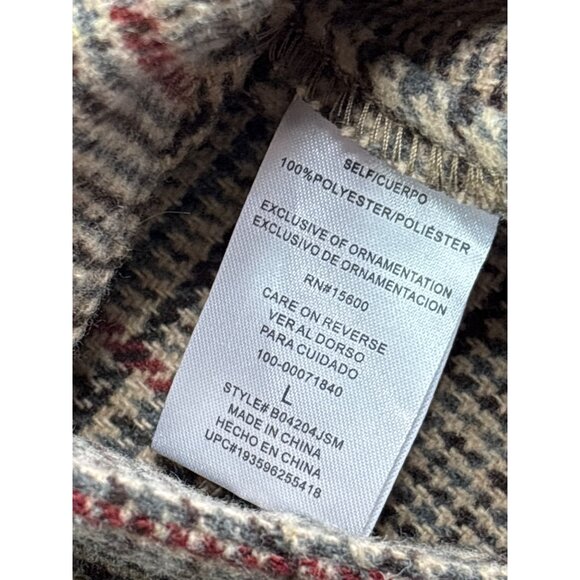 Democracy Womens Sleeveless Plaid Vest Jacket Size L Fringe Belt Multicolor - Picture 5 of 7